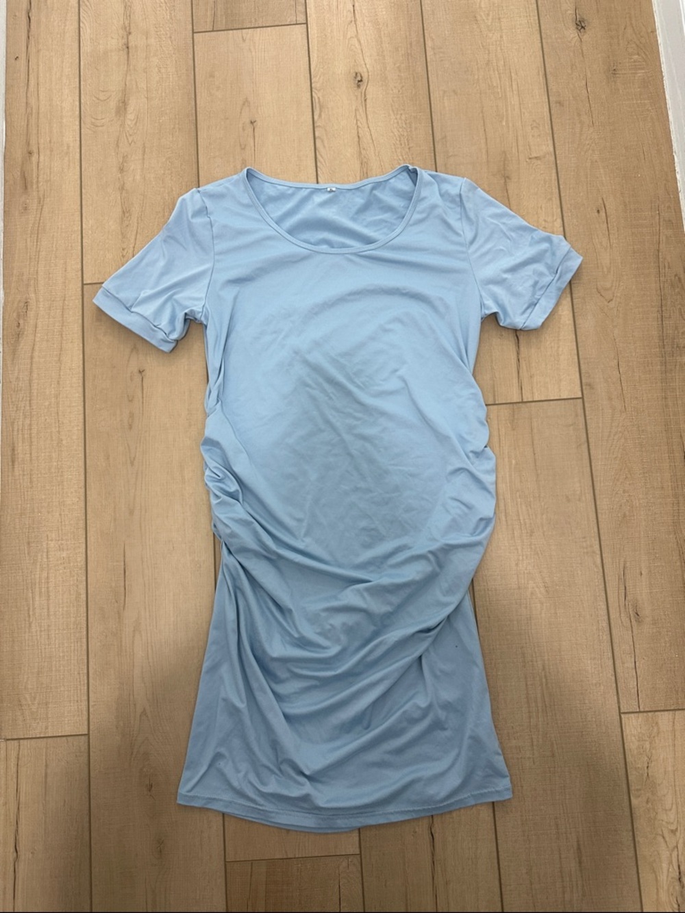 Light Blue Maternity T-Shirt Dress